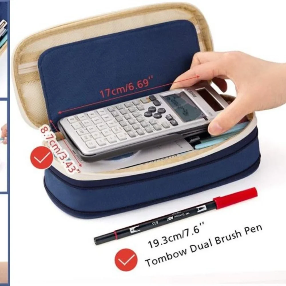 Big Capacity Pencil PenCase Office College School Large Storage HighCapacity Bag